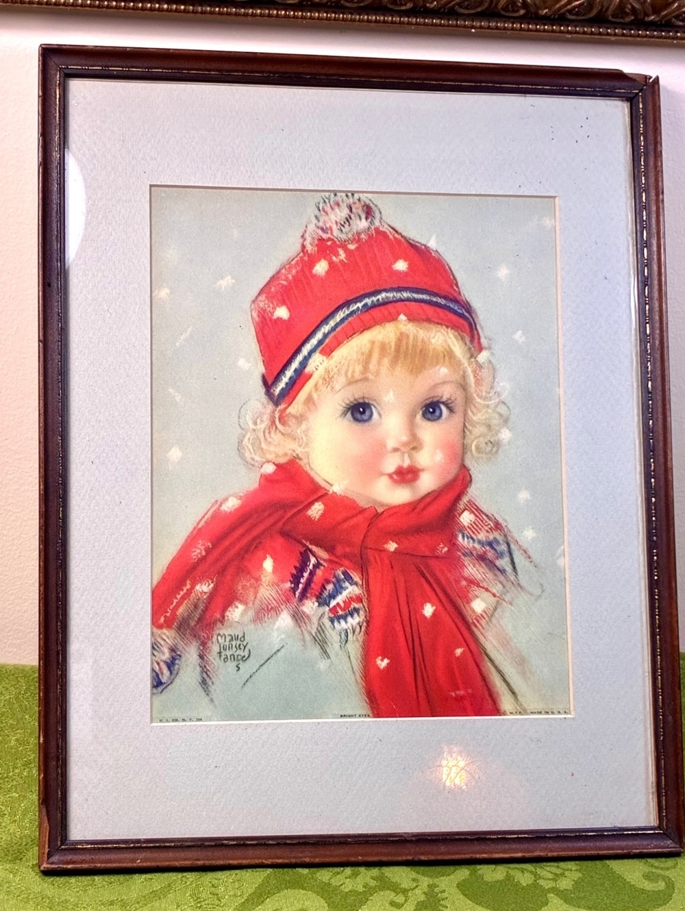 Vintage 'Bright Eyes' Framed Print by Maud Tousey Fangel